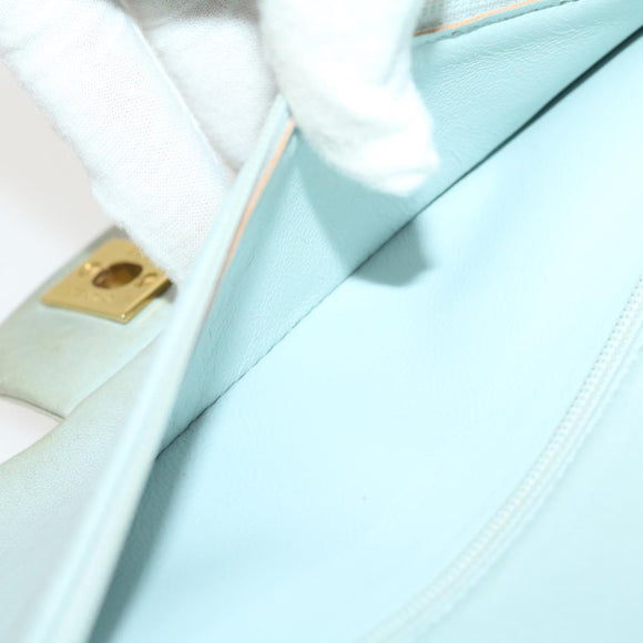 CHANEL Classic Matelasse 25 Double Chain Flap Shoulder Bag Lamb Skin Auth 29961A