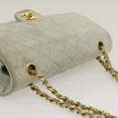 CHANEL Classic Matelasse 25 Double Chain Flap Shoulder Bag Lamb Skin Auth 29961A-6