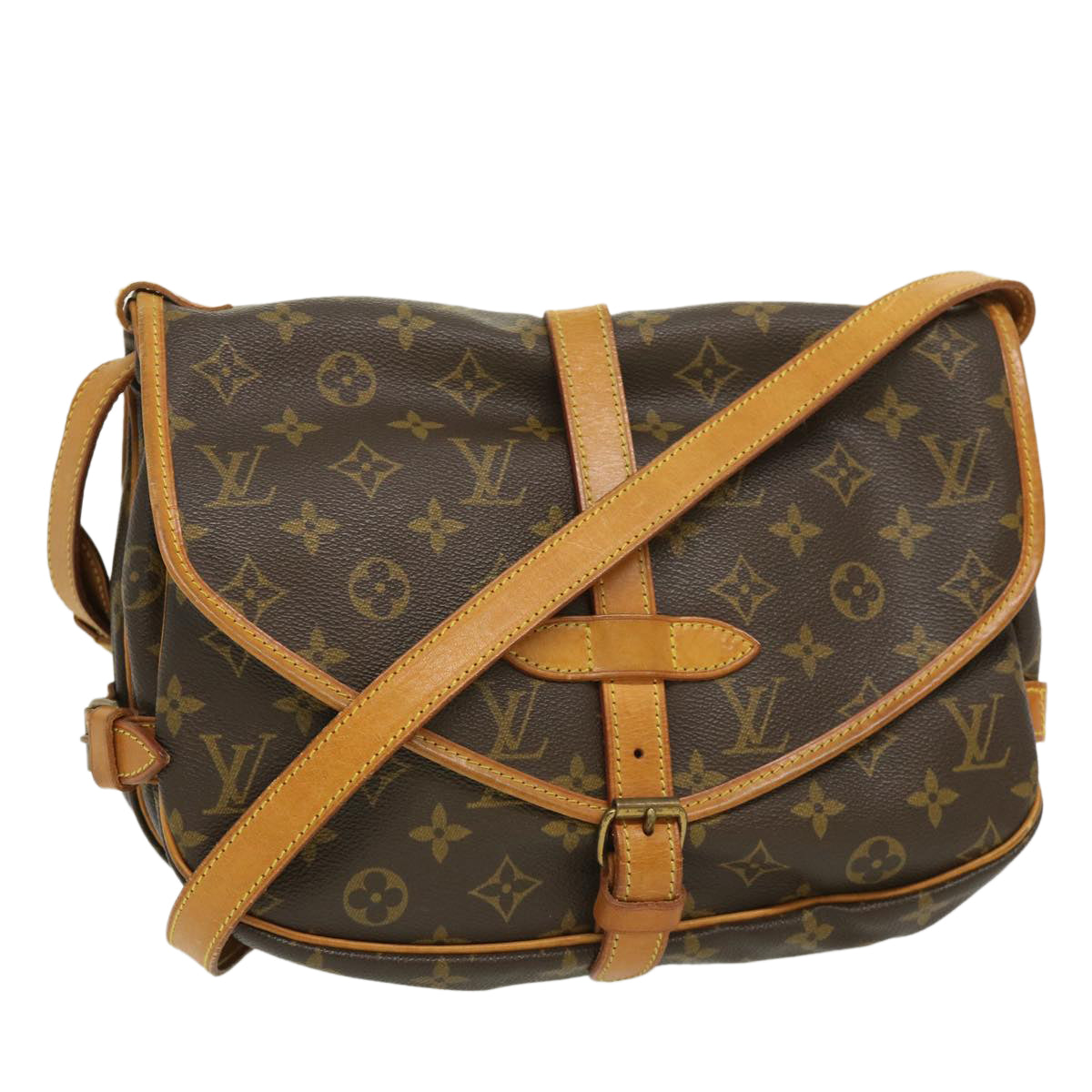 LOUIS VUITTON Monogram Saumur 30 Shoulder Bag M42256 LV Auth 29987