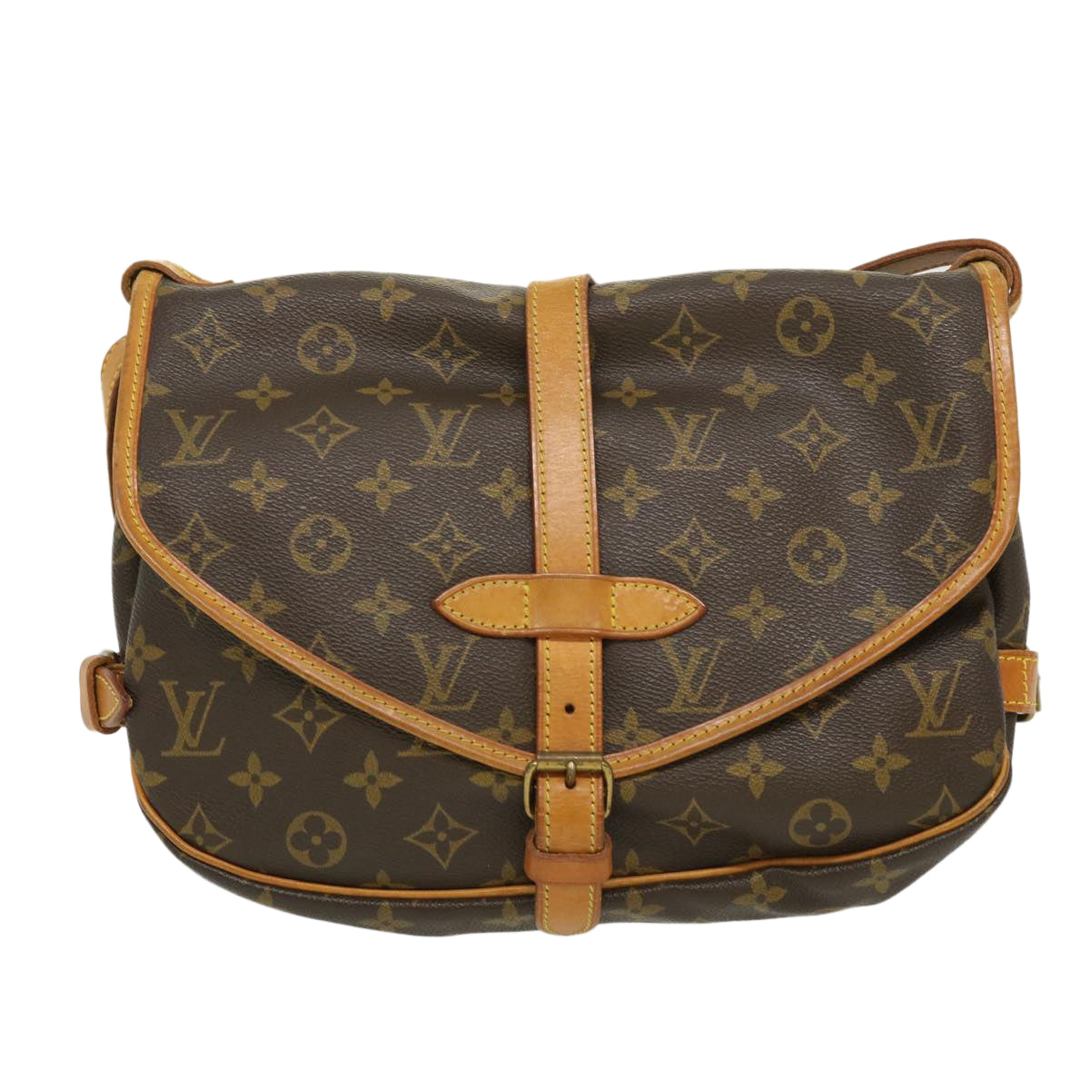 LOUIS VUITTON Monogram Saumur 30 Shoulder Bag M42256 LV Auth 29987