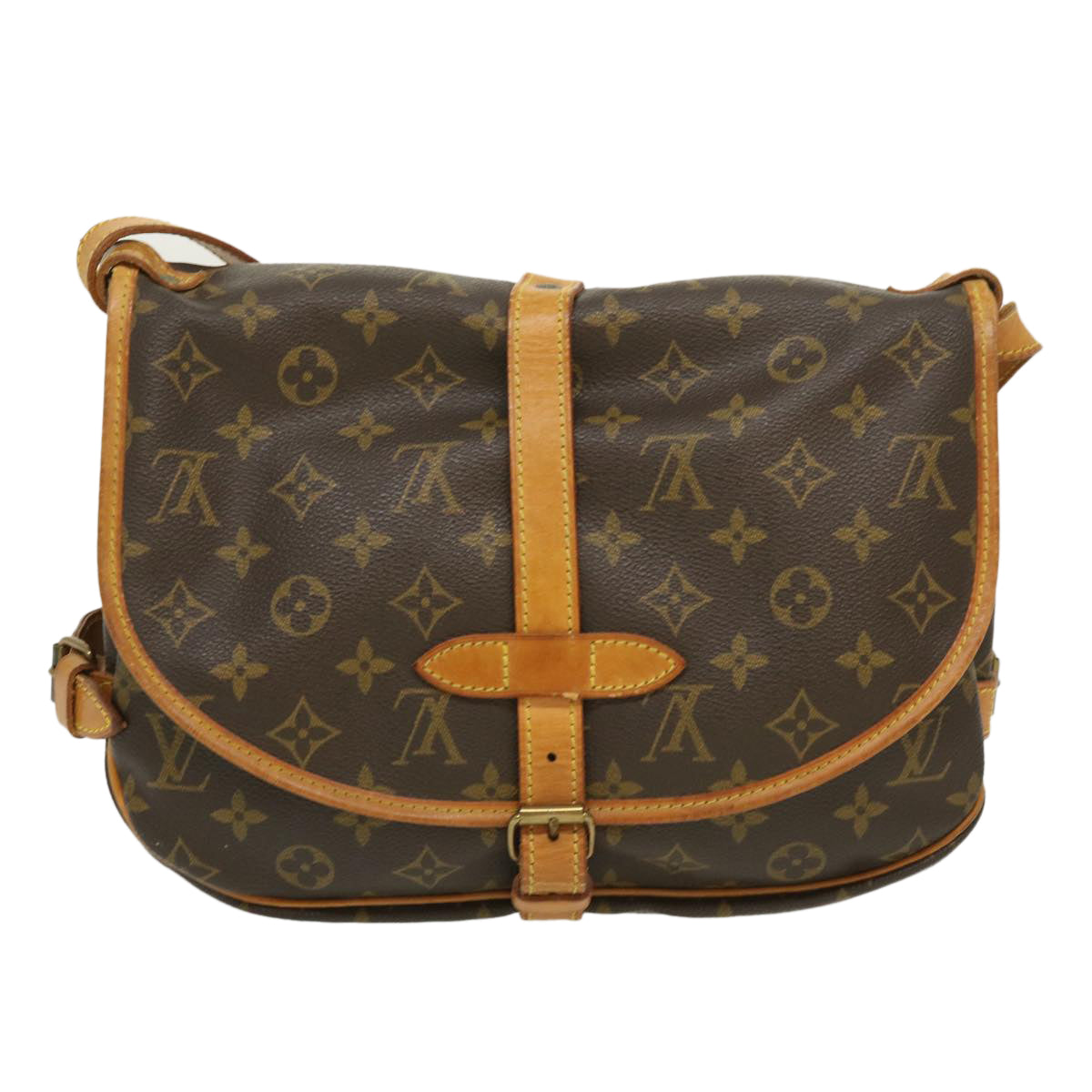 LOUIS VUITTON Monogram Saumur 30 Shoulder Bag M42256 LV Auth 29987