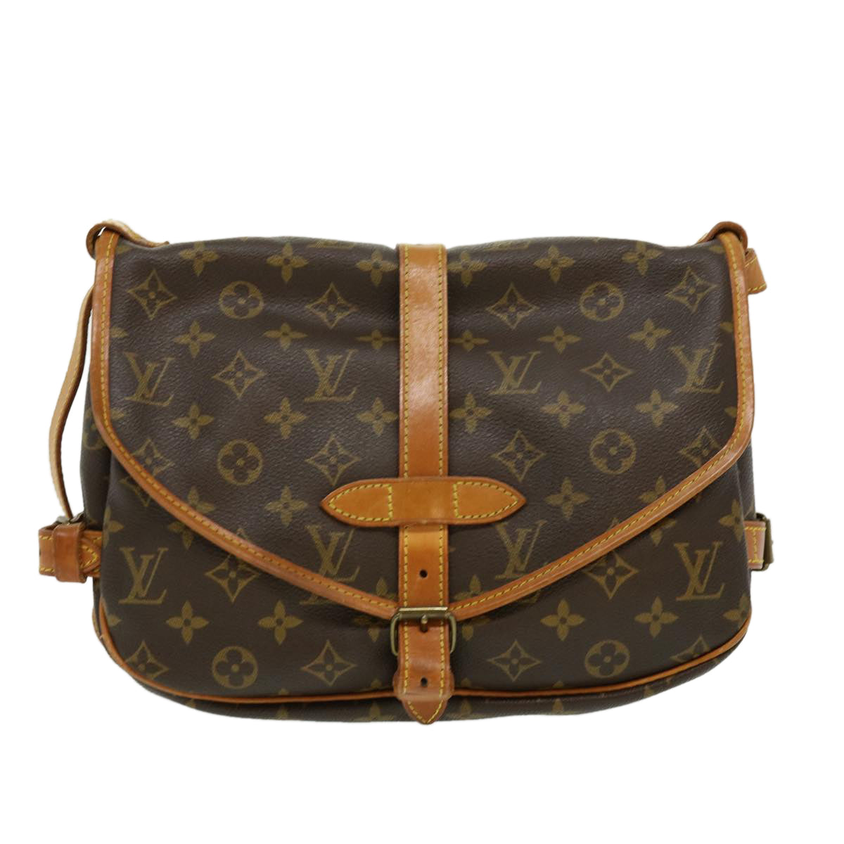 LOUIS VUITTON Monogram Saumur 30 Shoulder Bag M42256 LV Auth 30003