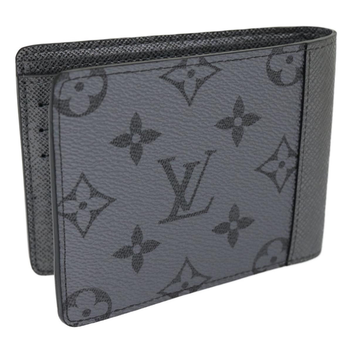 LOUIS VUITTON Taigalama Portefeuille Multipull Wallet Silver M30843 Auth 30046A