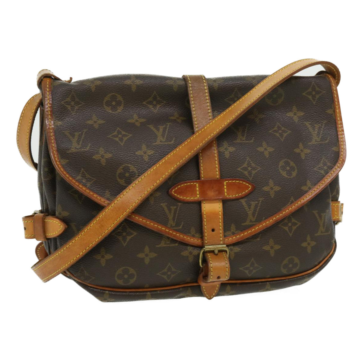 LOUIS VUITTON Monogram Saumur 30 Shoulder Bag M42256 LV Auth 30072