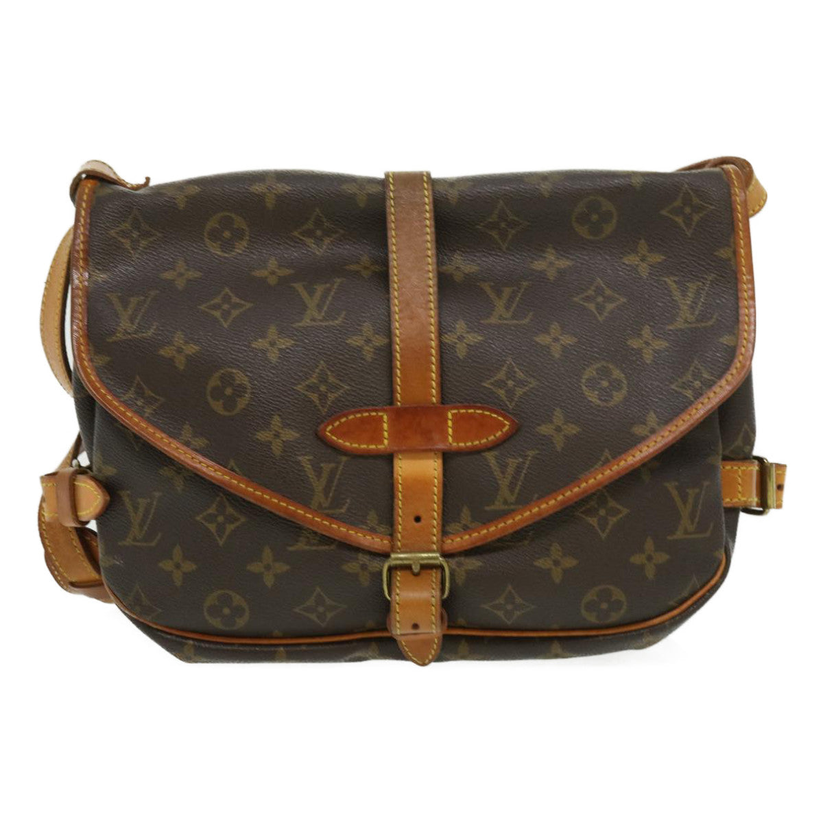 LOUIS VUITTON Monogram Saumur 30 Shoulder Bag M42256 LV Auth 30072