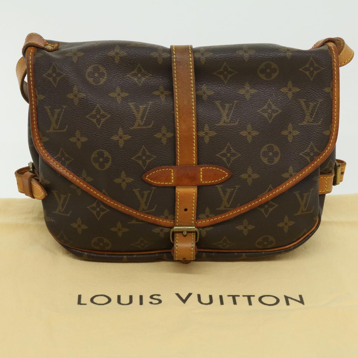 LOUIS VUITTON Monogram Saumur 30 Shoulder Bag M42256 LV Auth 30072