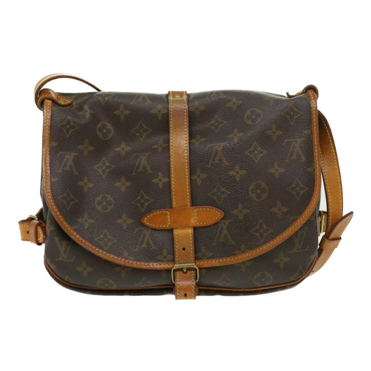 LOUIS VUITTON Monogram Saumur 30 Shoulder Bag M42256 LV Auth 30072