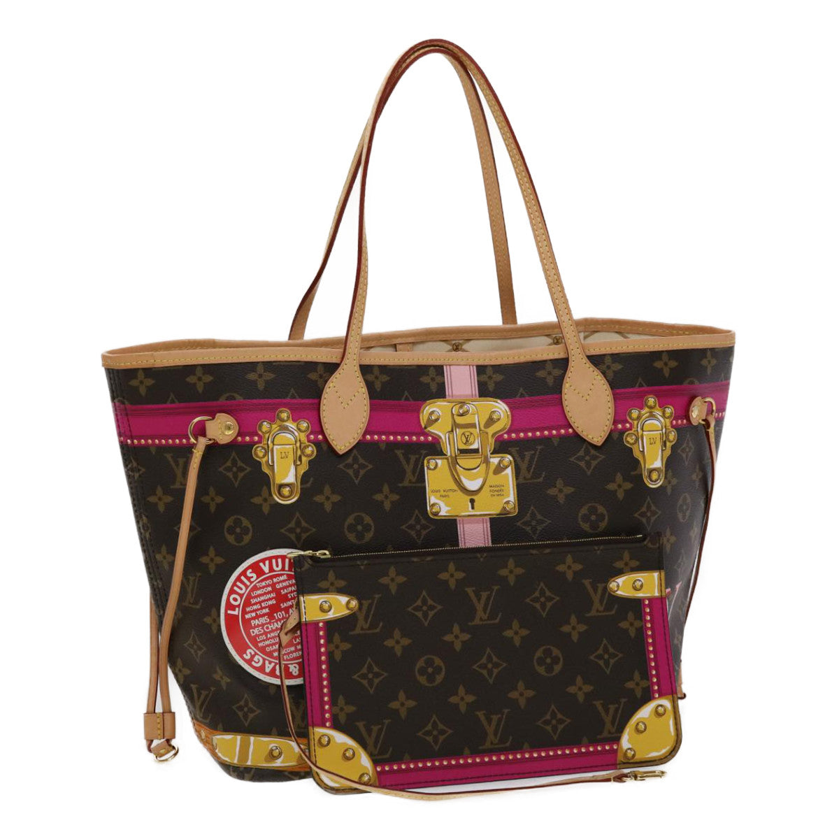 LOUIS VUITTON Monogram Summer Trunk Neverfull MM Tote Bag M41390 Auth 30117A