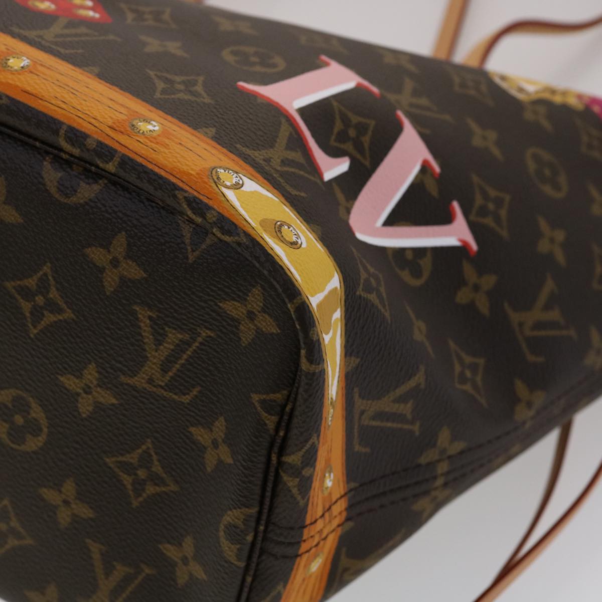 LOUIS VUITTON Monogram Summer Trunk Neverfull MM Tote Bag M41390 Auth 30117A