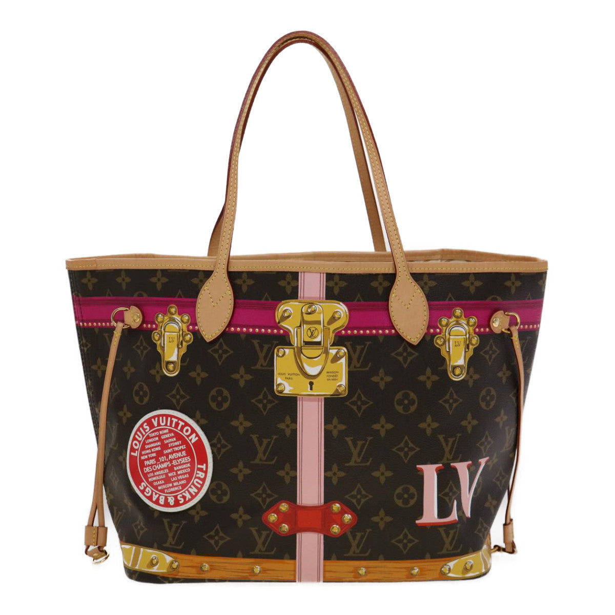 LOUIS VUITTON Monogram Summer Trunk Neverfull MM Tote Bag M41390 Auth 30117A