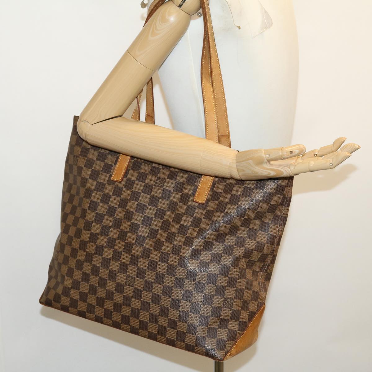 LOUIS VUITTON Damier Ebene Cabas Mezzo Tote Bag LV Auth 30266