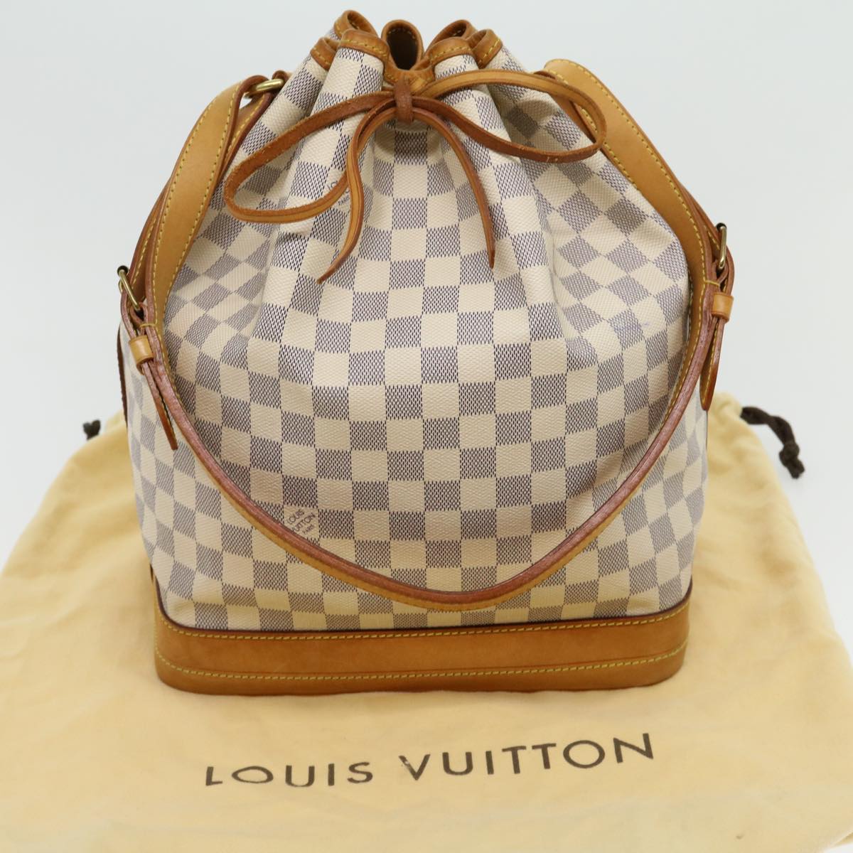 LOUIS VUITTON Damier Azur Noe Shoulder Bag N42222 LV Auth 30275A
