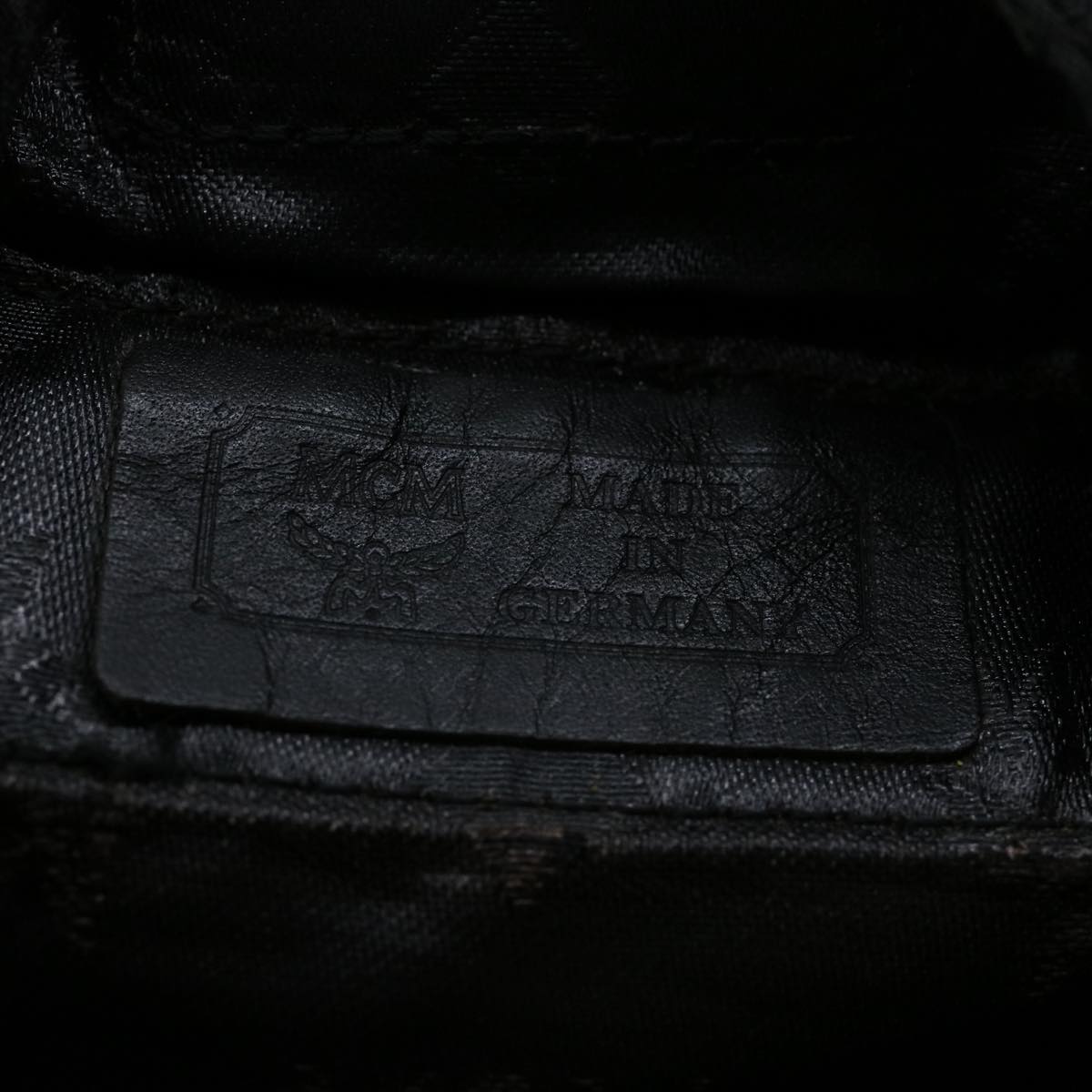 MCM Vicetos Logogram Backpack Nylon Black Auth 30280