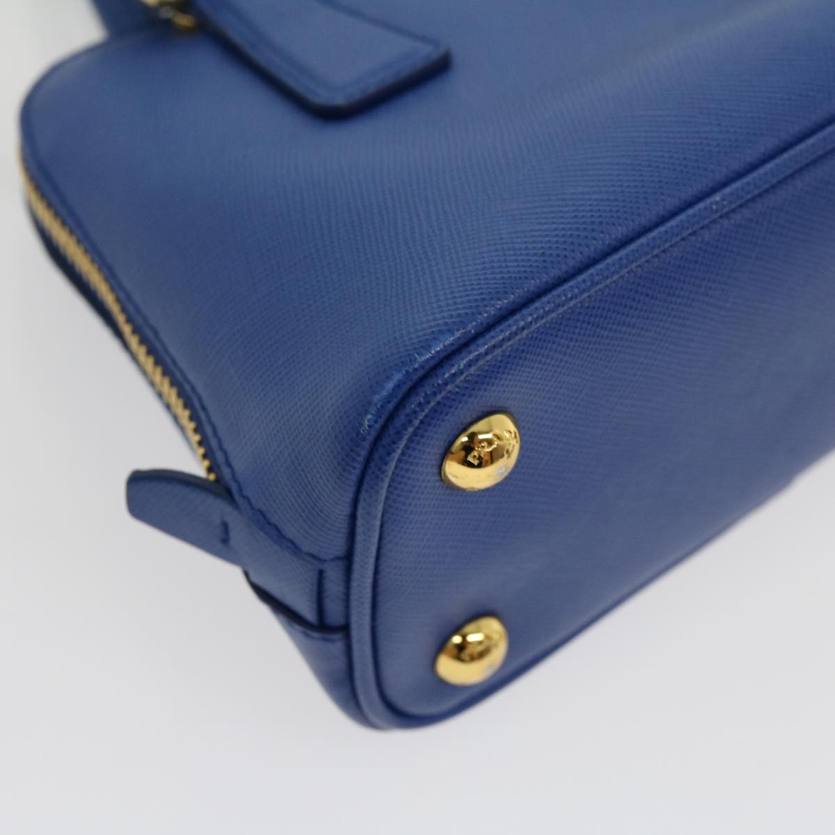 PRADA Mini Hand Bag Safiano Leather 2way Blue Auth 30321A
