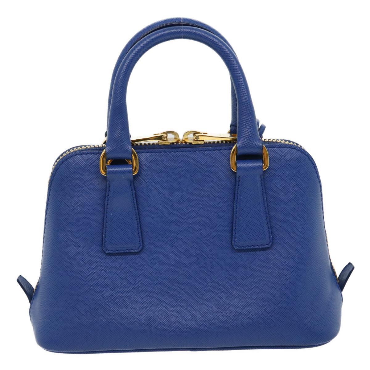 PRADA Mini Hand Bag Safiano Leather 2way Blue Auth 30321A - 0