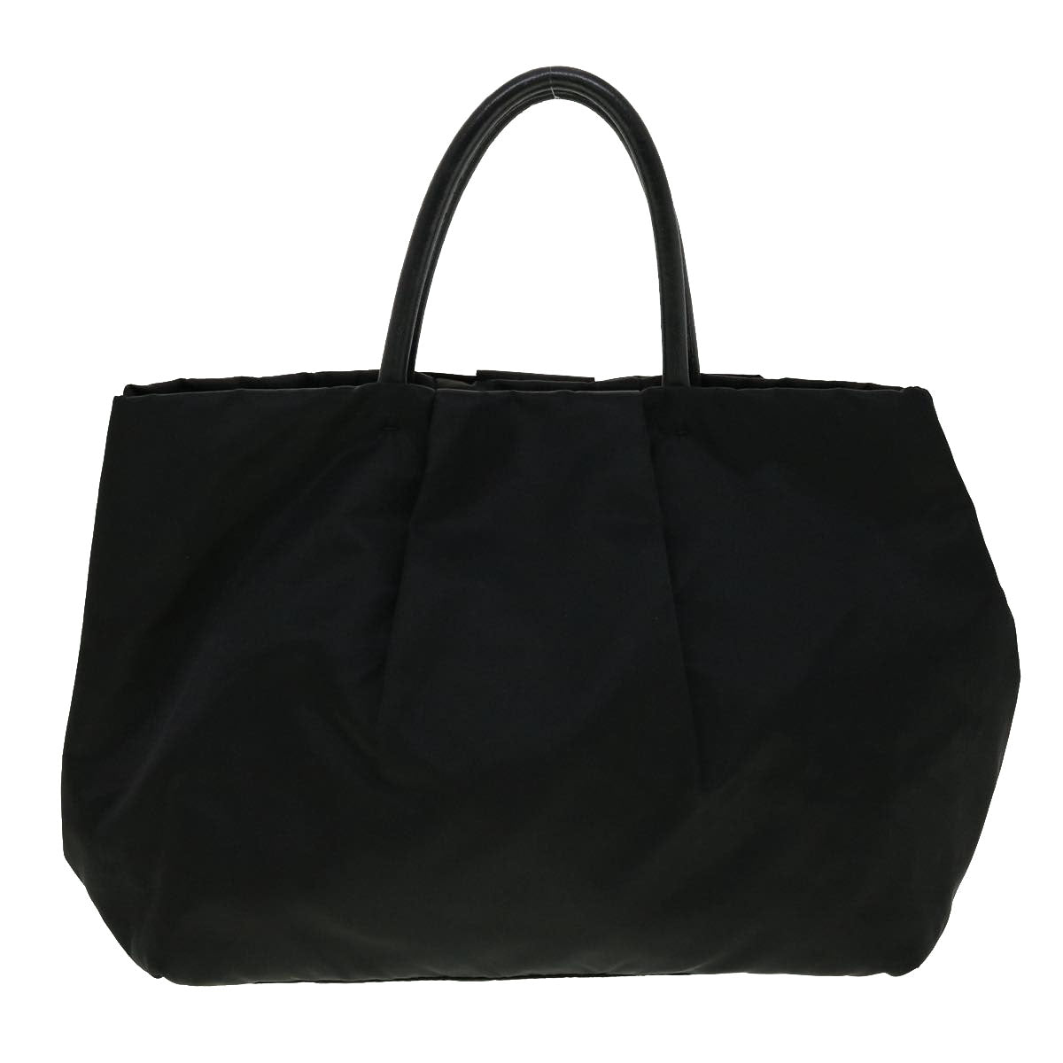 PRADA Nylon Hand Bag Black Auth 30324
