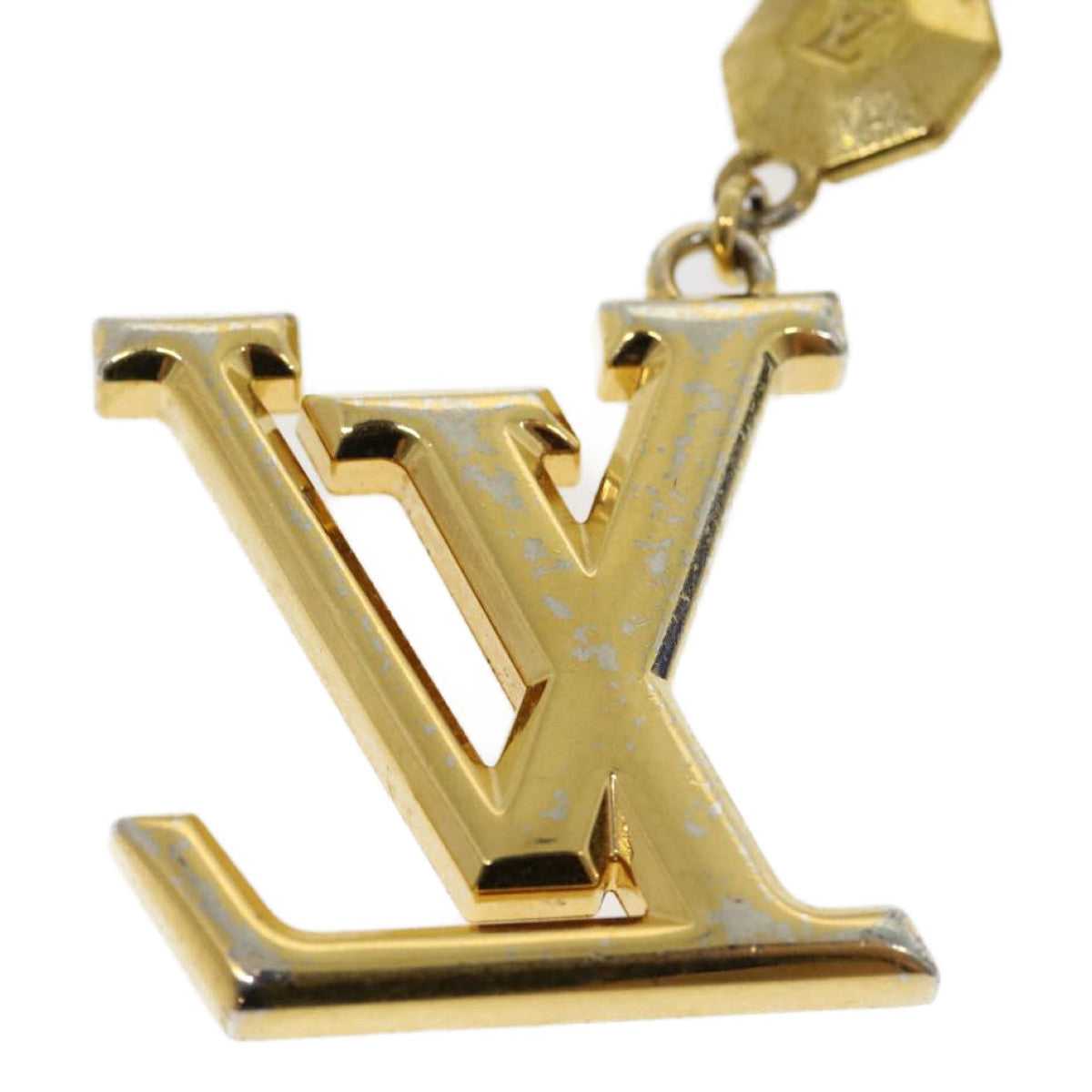 LOUIS VUITTON Porte Cles LV Facettes Key Holder metal Gold M65216 LV Auth 30326