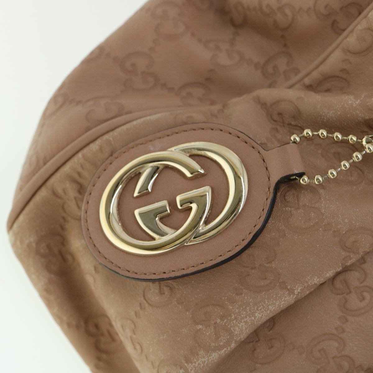 GUCCI GG Canvas Guccissima Hand Bag Pink Auth 30336