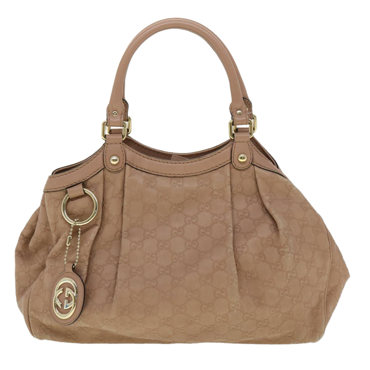 GUCCI GG Canvas Guccissima Hand Bag Pink Auth 30336