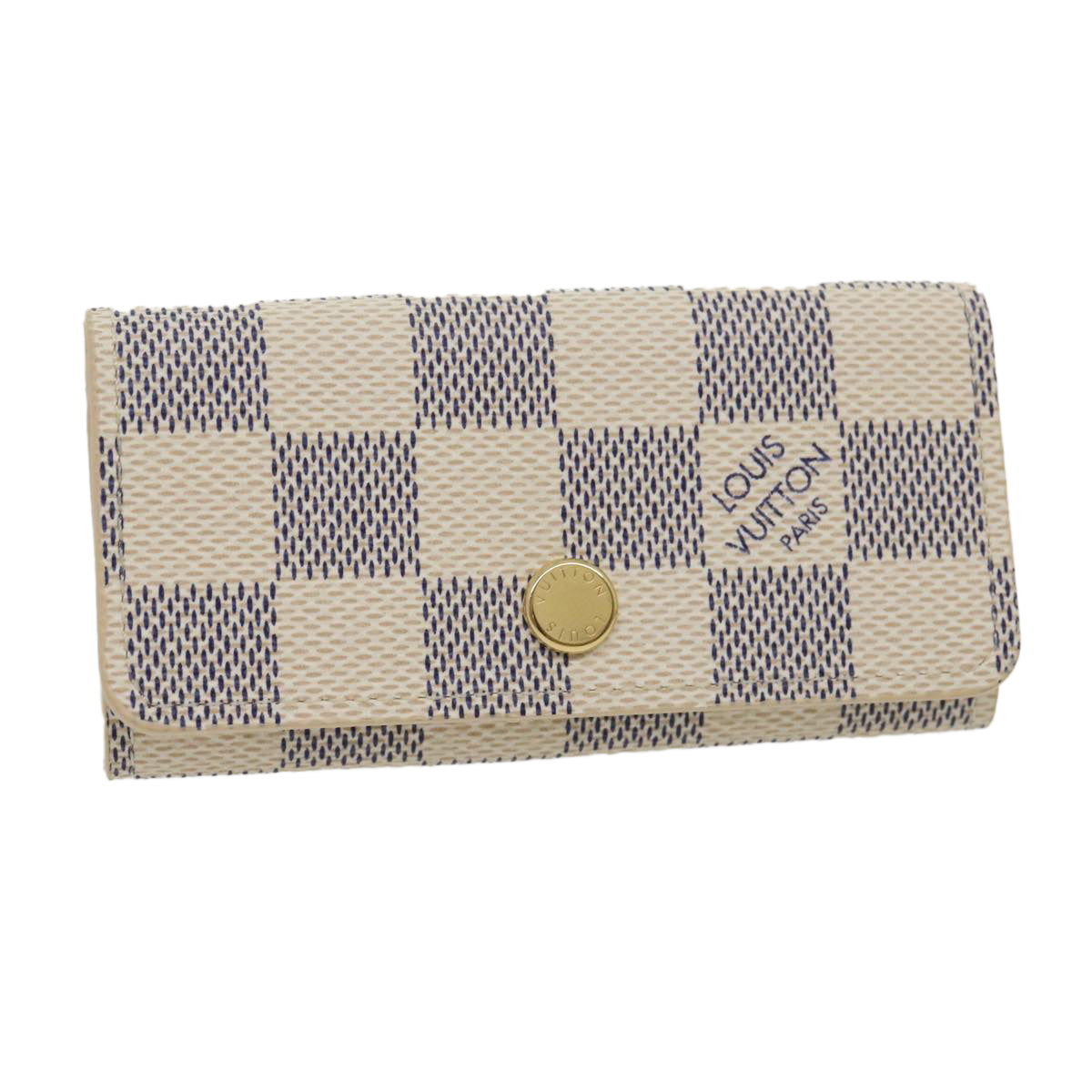 LOUIS VUITTON Damier Azur Multicles 4 Key Case N60020 LV Auth 30381A