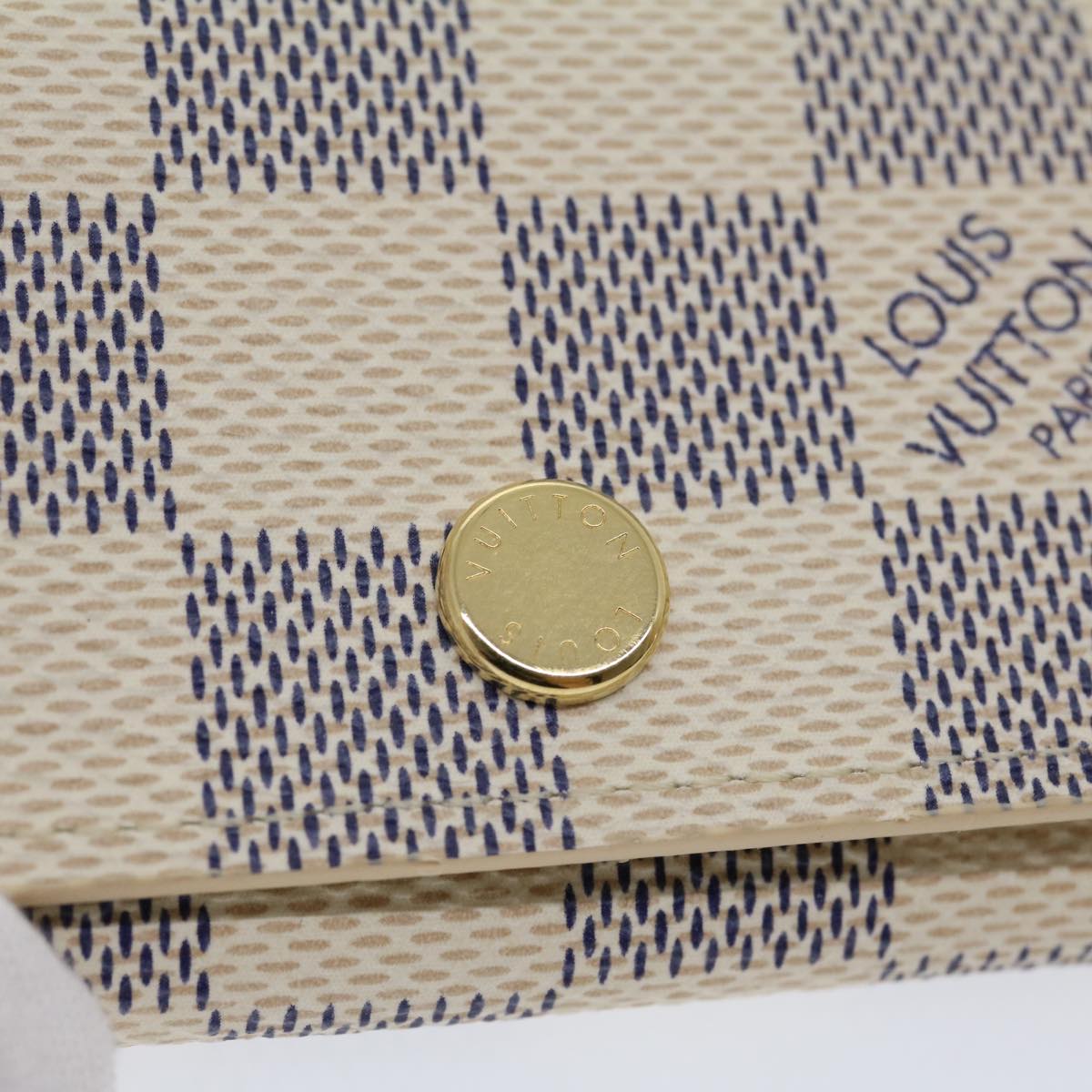 LOUIS VUITTON Damier Azur Multicles 4 Key Case N60020 LV Auth 30381A