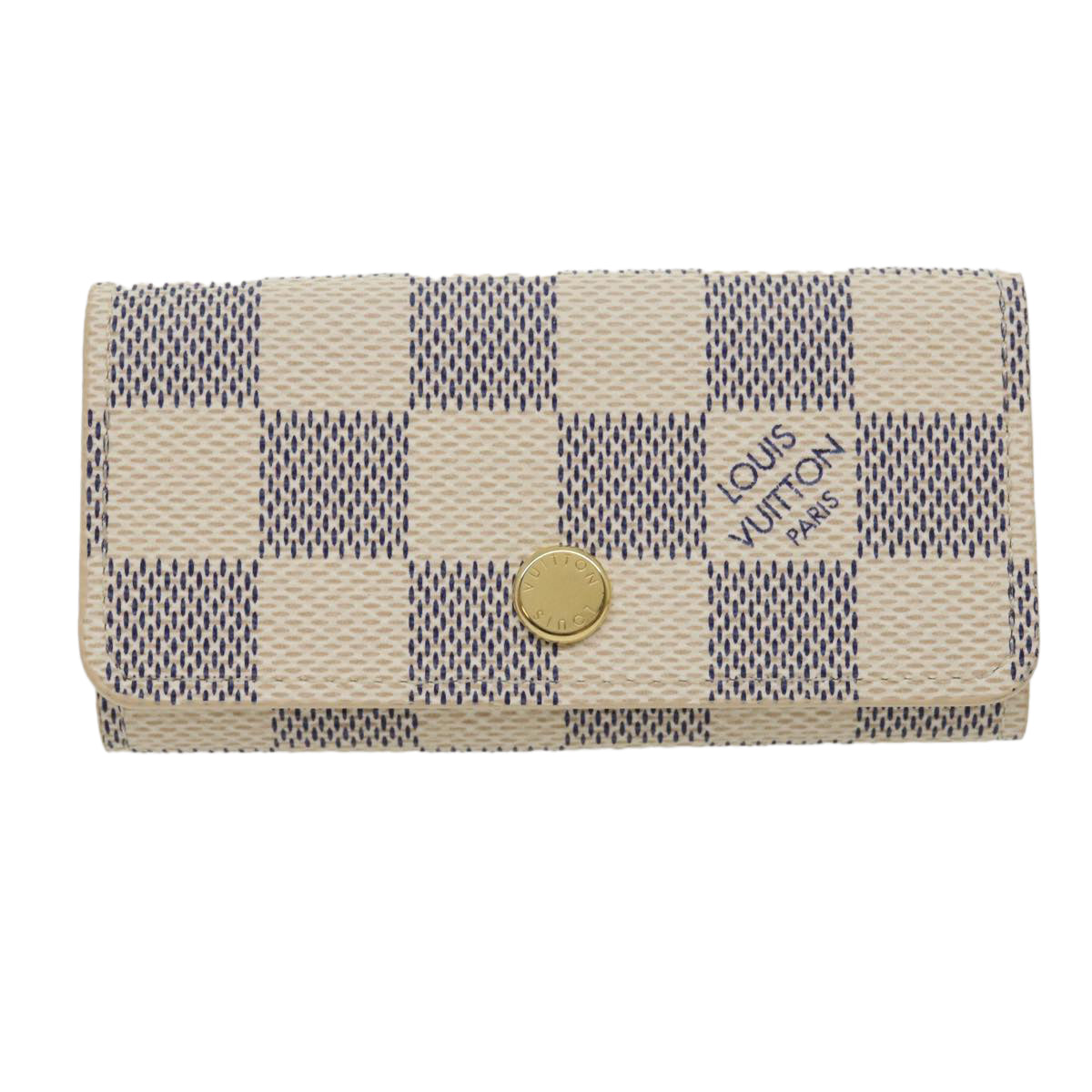 LOUIS VUITTON Damier Azur Multicles 4 Key Case N60020 LV Auth 30381A