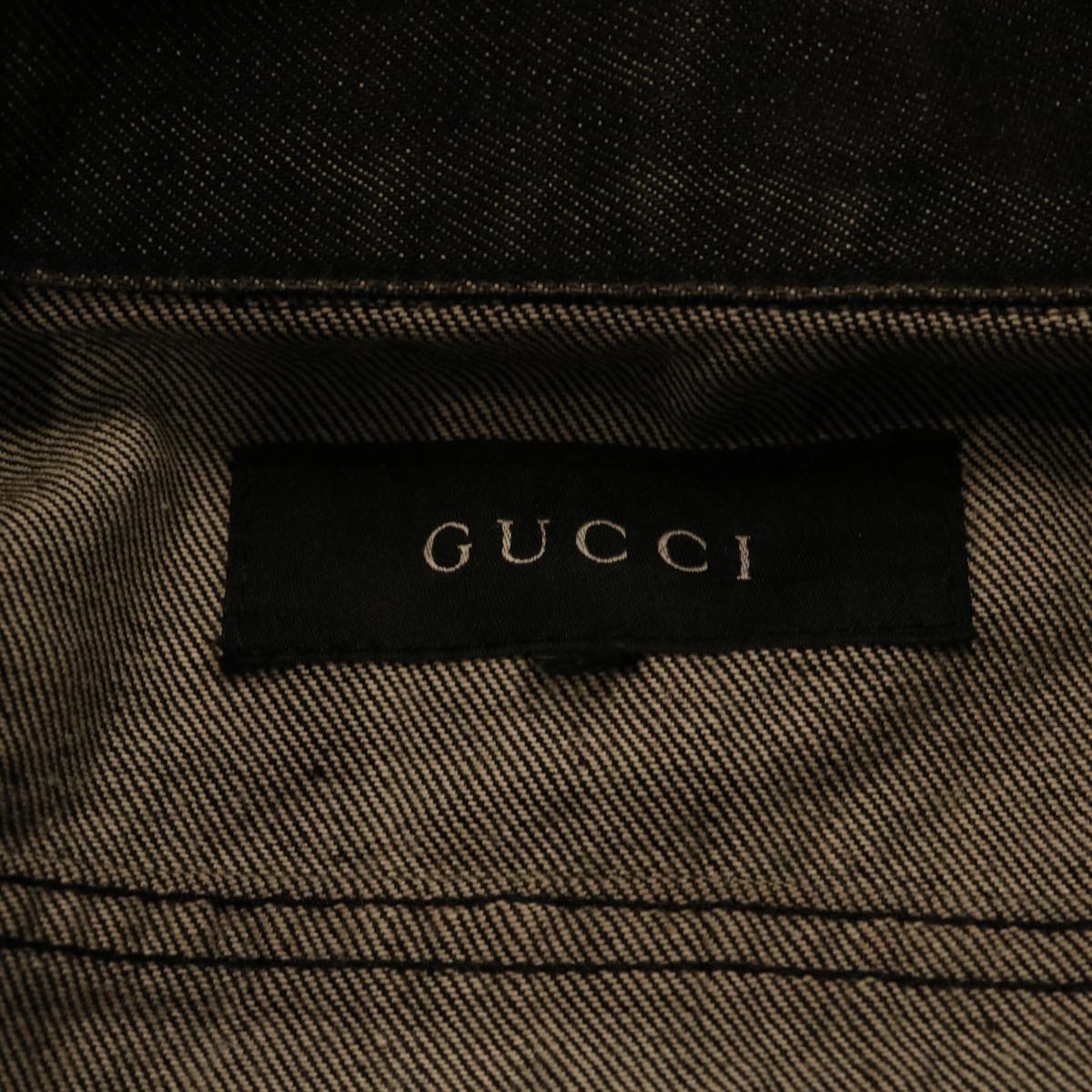 GUCCI WebSherry Line Jeans Jacket Black Red Green Auth 30387