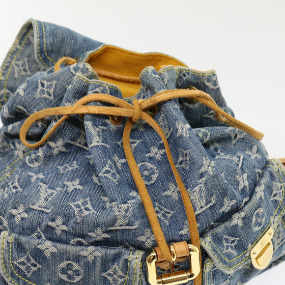 LOUIS VUITTON Monogram Denim Sac A DosGM Backpack Blue M95056 LV Auth 30454A