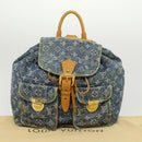 LOUIS VUITTON Monogram Denim Sac A DosGM Backpack Blue M95056 LV Auth 30454A-12