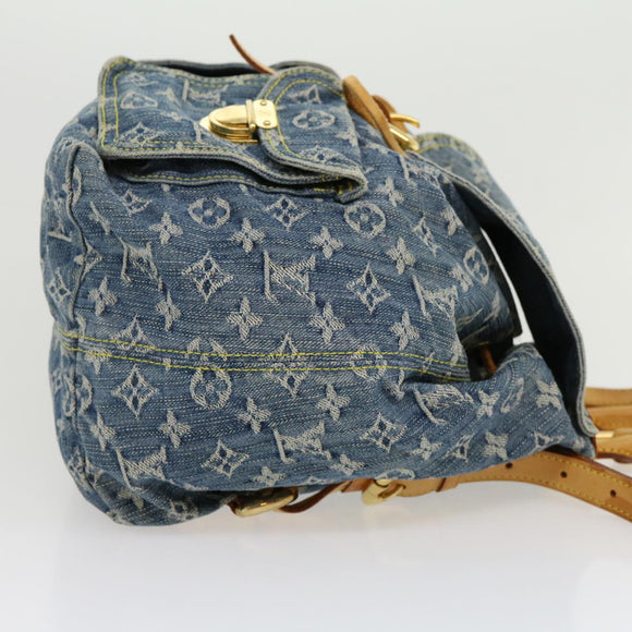 LOUIS VUITTON Monogram Denim Sac A DosGM Backpack Blue M95056 LV Auth 30454A