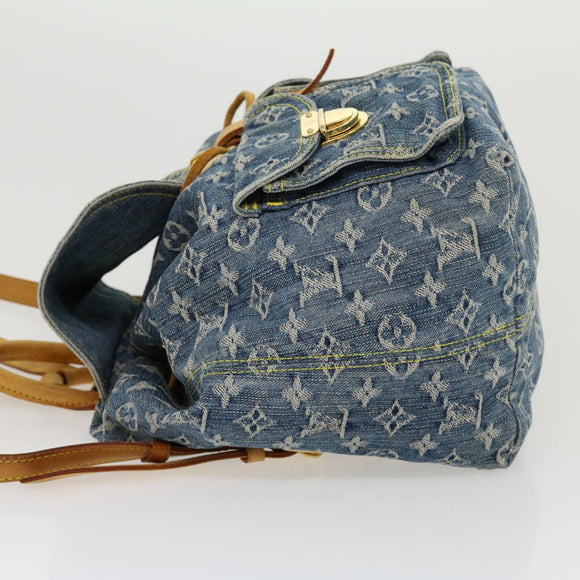 LOUIS VUITTON Monogram Denim Sac A DosGM Backpack Blue M95056 LV Auth 30454A