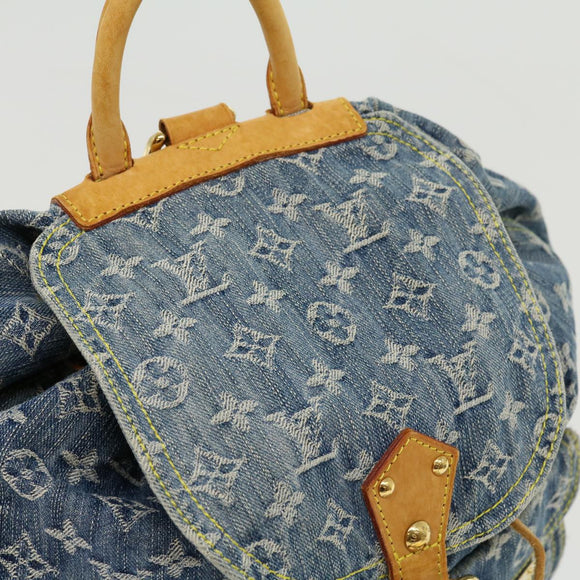 LOUIS VUITTON Monogram Denim Sac A DosGM Backpack Blue M95056 LV Auth 30454A