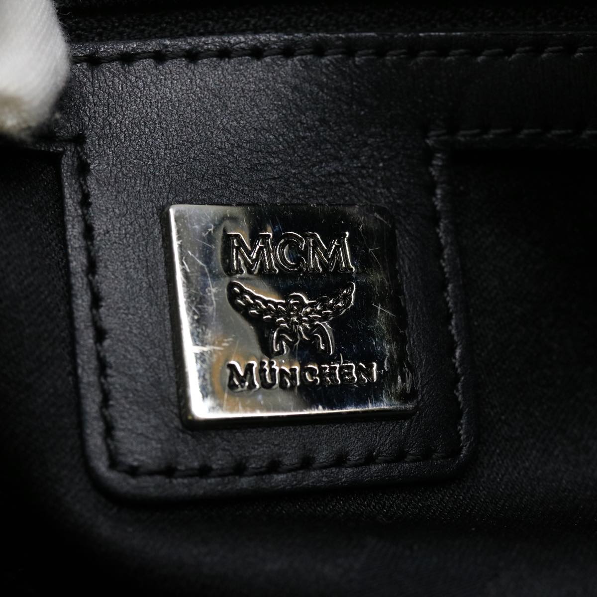 MCM Vicetos Logogram Hand Bag Black Auth 30466