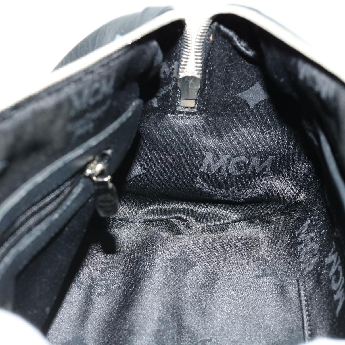 MCM Vicetos Logogram Hand Bag Black Auth 30466