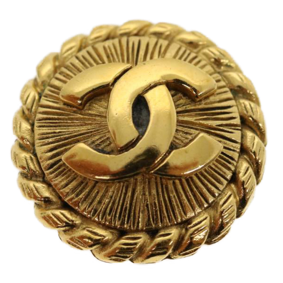 CHANEL COCO Mark Earring metal Gold CC Auth 30468A
