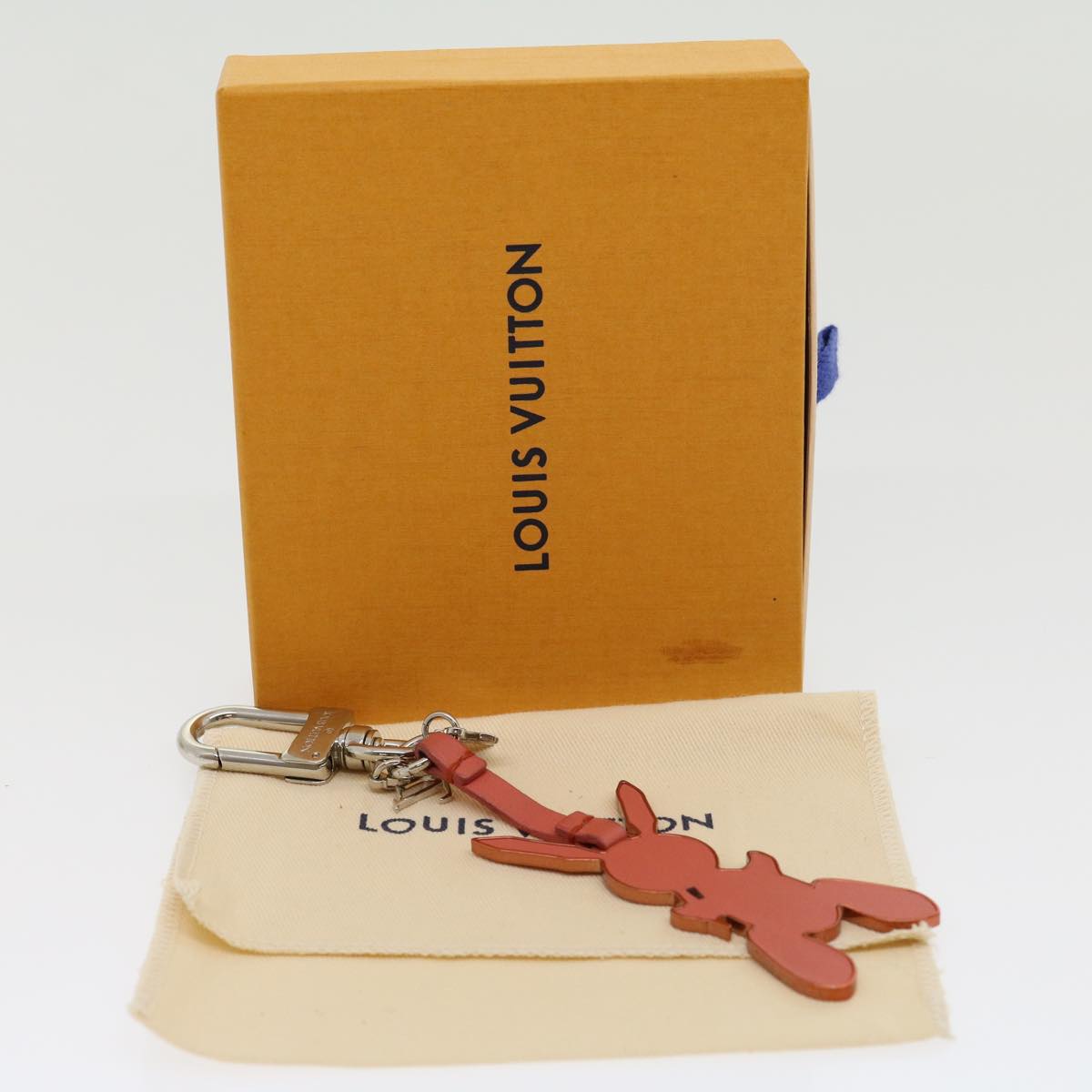 LOUIS VUITTON Jeff Coons Rabbit Charm Pink M62733 LV Auth 30505A