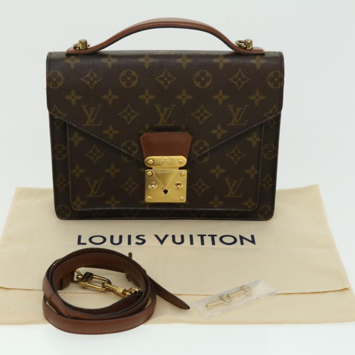 LOUIS VUITTON Monogram Monceau Hand Bag M51185 LV Auth 30507