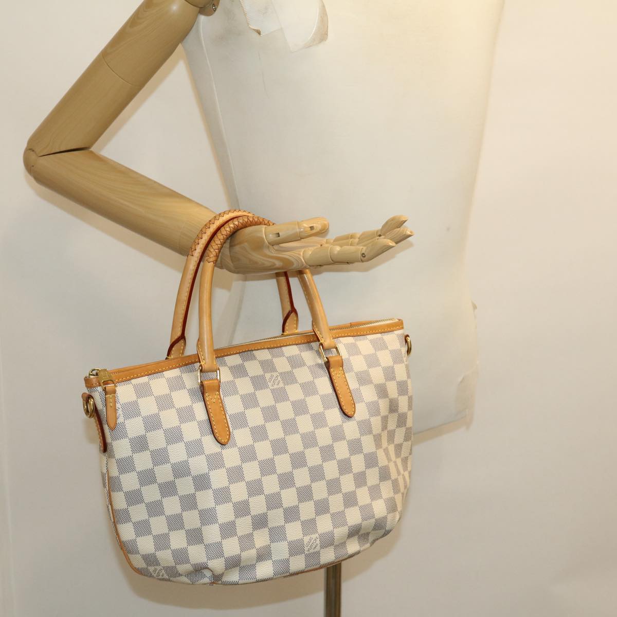 LOUIS VUITTON Damier Azur Riviera PM 2Way Tote Bag N48250 LV Auth 30530A