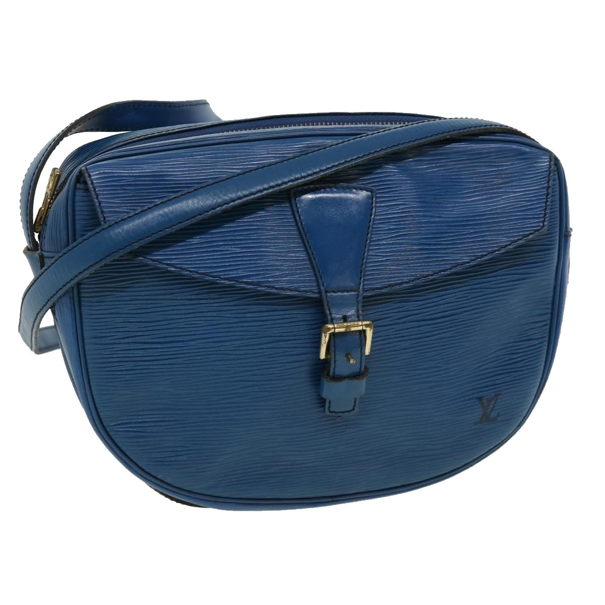 LOUIS VUITTON Epi June Feuille Shoulder Bag Blue M52155 LV Auth 30559