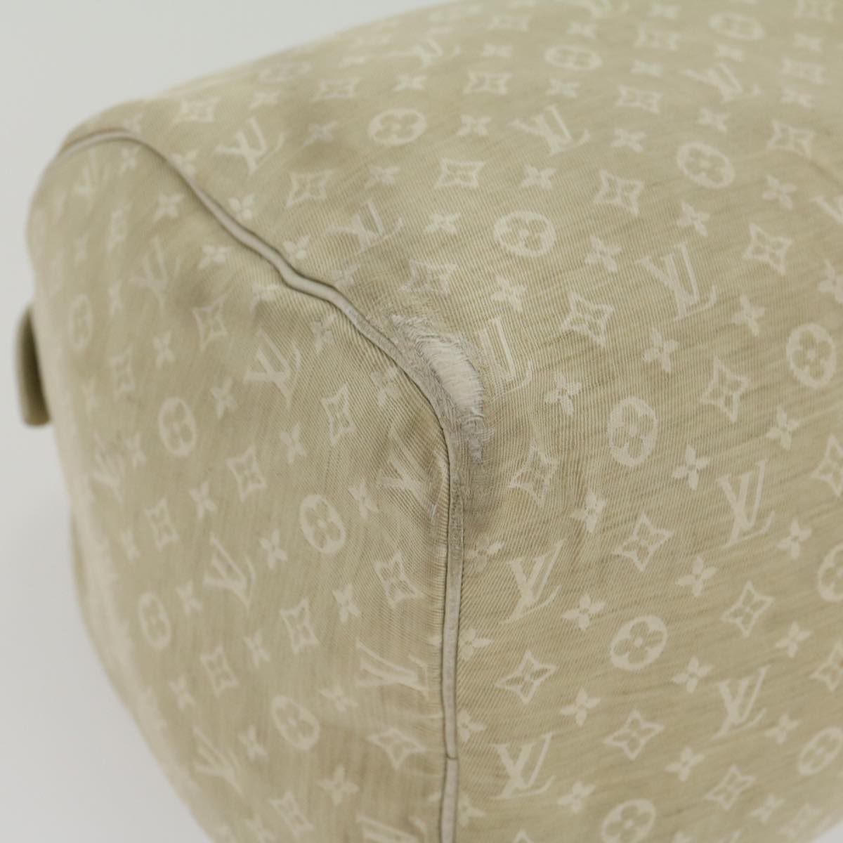 LOUIS VUITTON Monogram Mini Lin Speedy 30 Hand Bag White Dune M95319 Auth 30591