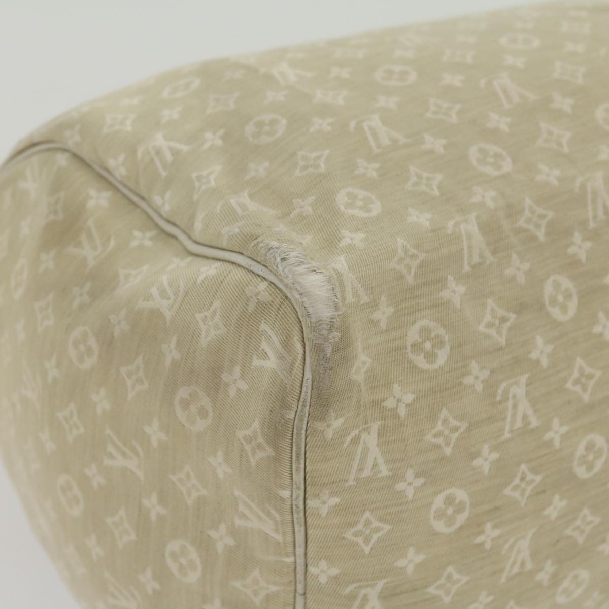 LOUIS VUITTON Monogram Mini Lin Speedy 30 Hand Bag White Dune M95319 Auth 30591