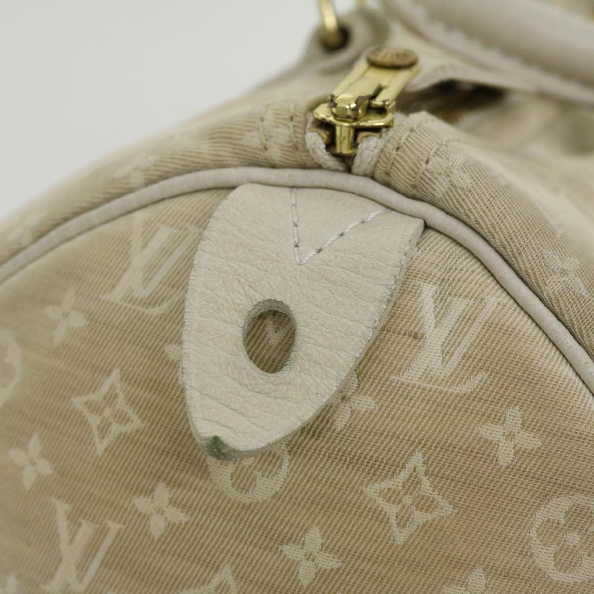 LOUIS VUITTON Monogram Mini Lin Speedy 30 Hand Bag White Dune M95319 Auth 30591