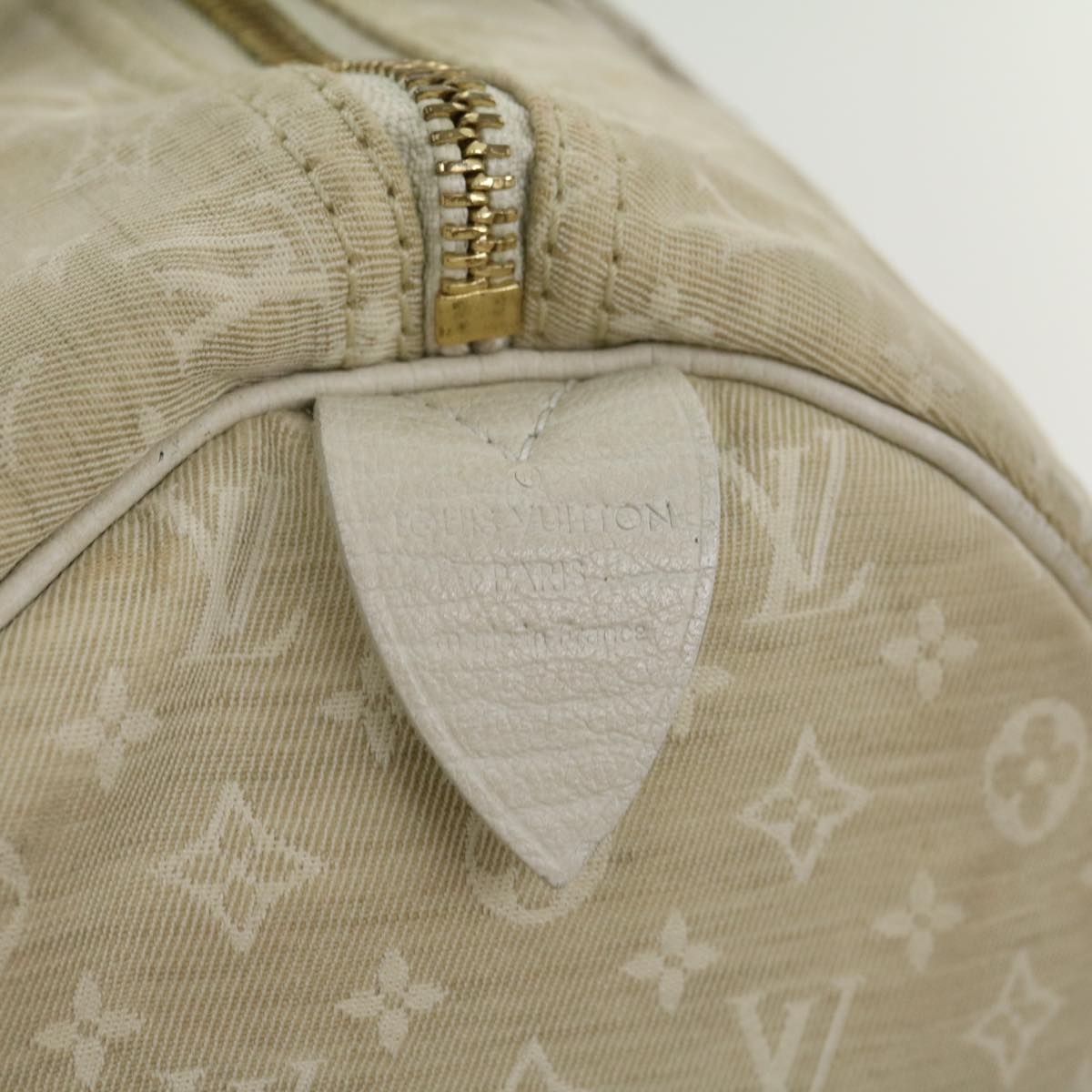 LOUIS VUITTON Monogram Mini Lin Speedy 30 Hand Bag White Dune M95319 Auth 30591