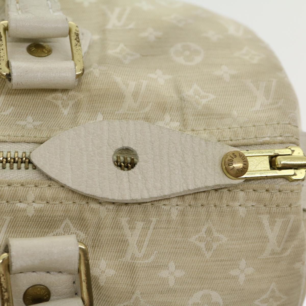 LOUIS VUITTON Monogram Mini Lin Speedy 30 Hand Bag White Dune M95319 Auth 30591