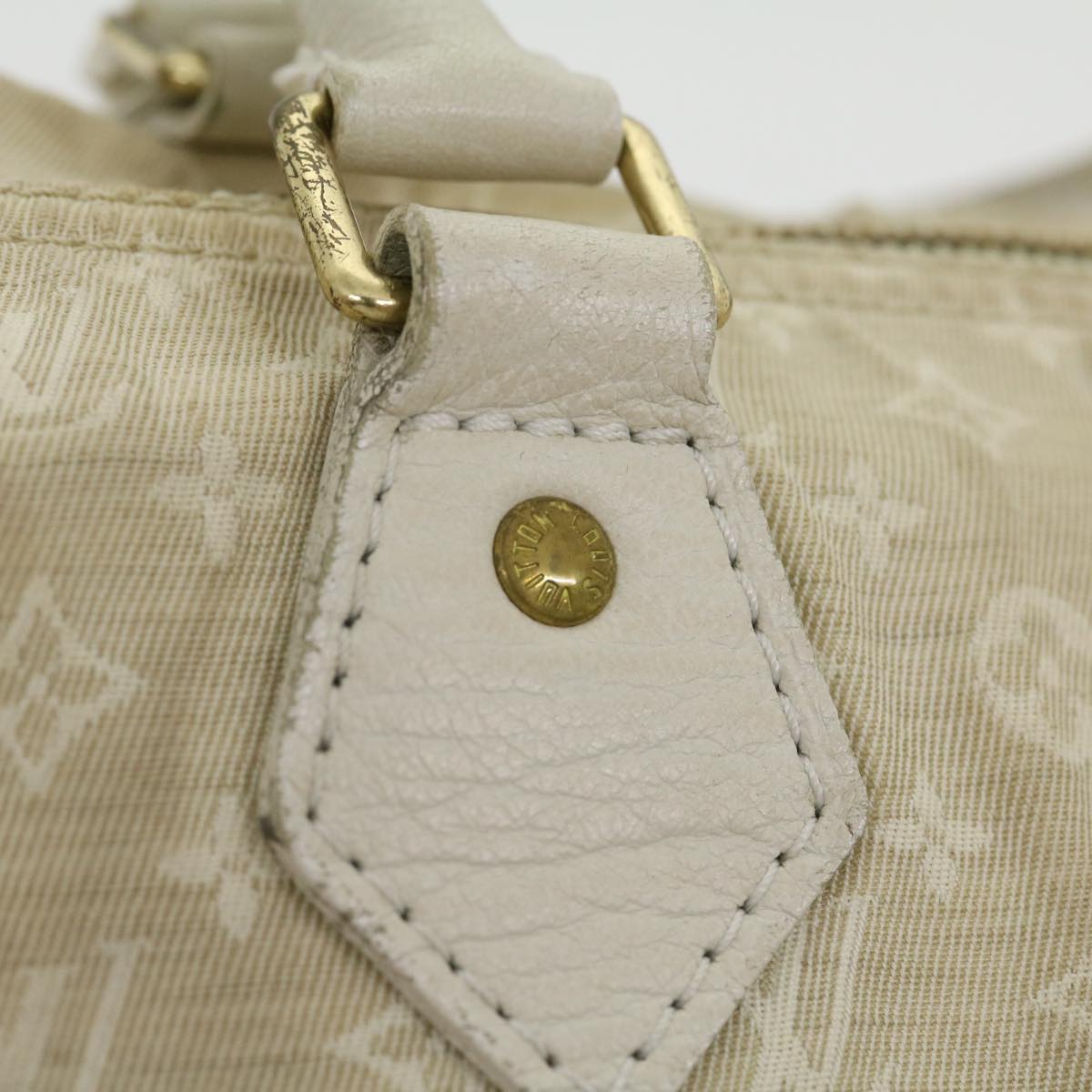 LOUIS VUITTON Monogram Mini Lin Speedy 30 Hand Bag White Dune M95319 Auth 30591