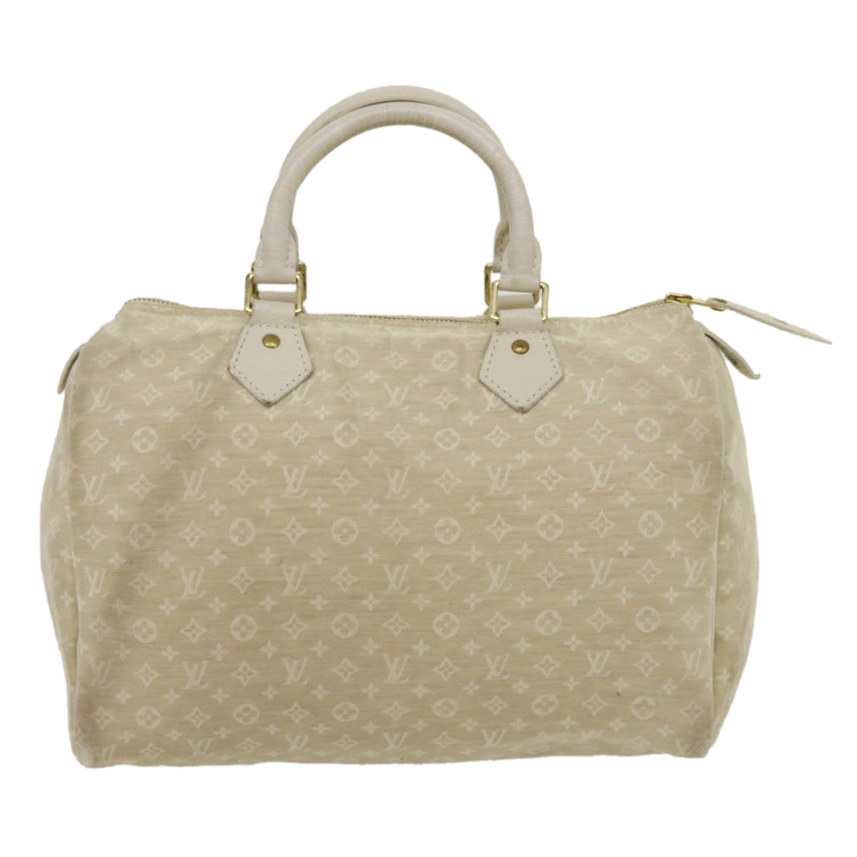 LOUIS VUITTON Monogram Mini Lin Speedy 30 Hand Bag White Dune M95319 Auth 30591