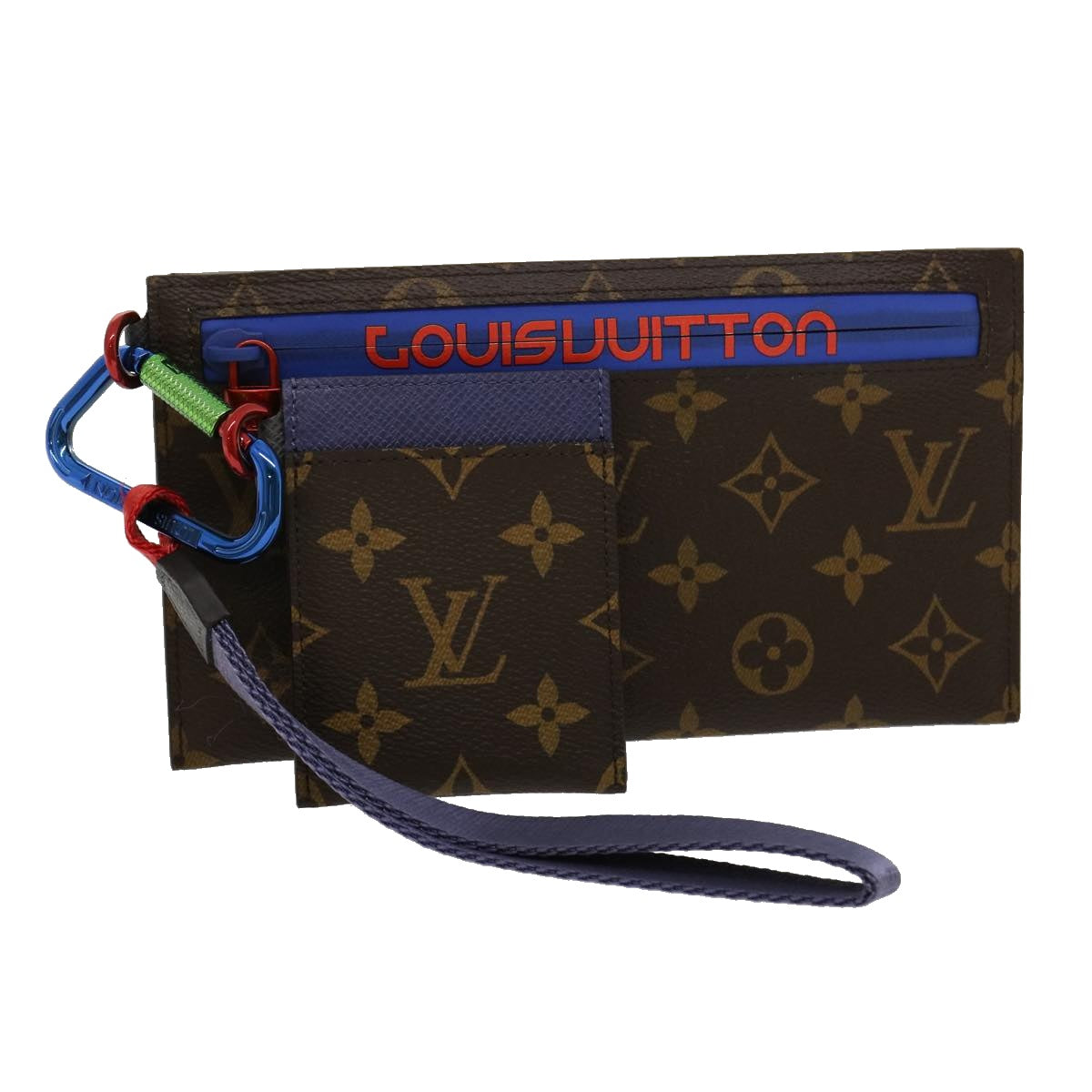 LOUIS VUITTON Monogram ribbon pouch Clutch Bag M63045 LV Auth 30605A