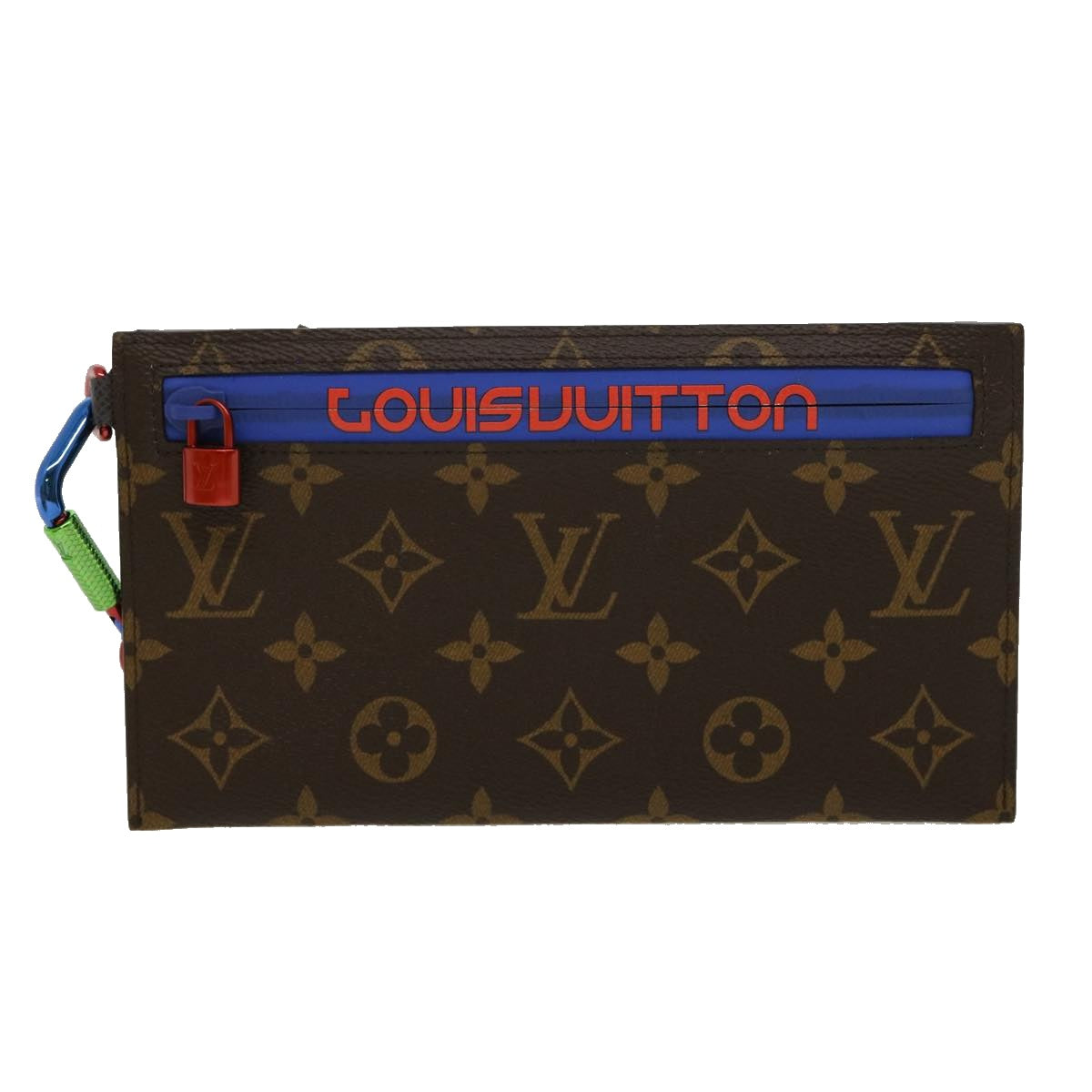 LOUIS VUITTON Monogram ribbon pouch Clutch Bag M63045 LV Auth 30605A