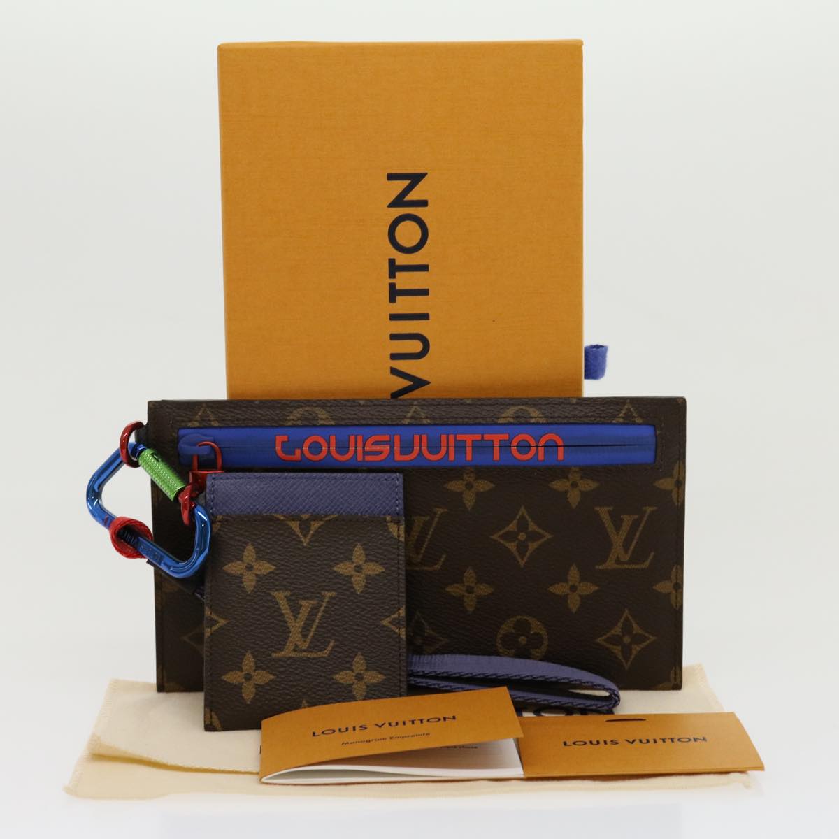 LOUIS VUITTON Monogram ribbon pouch Clutch Bag M63045 LV Auth 30605A