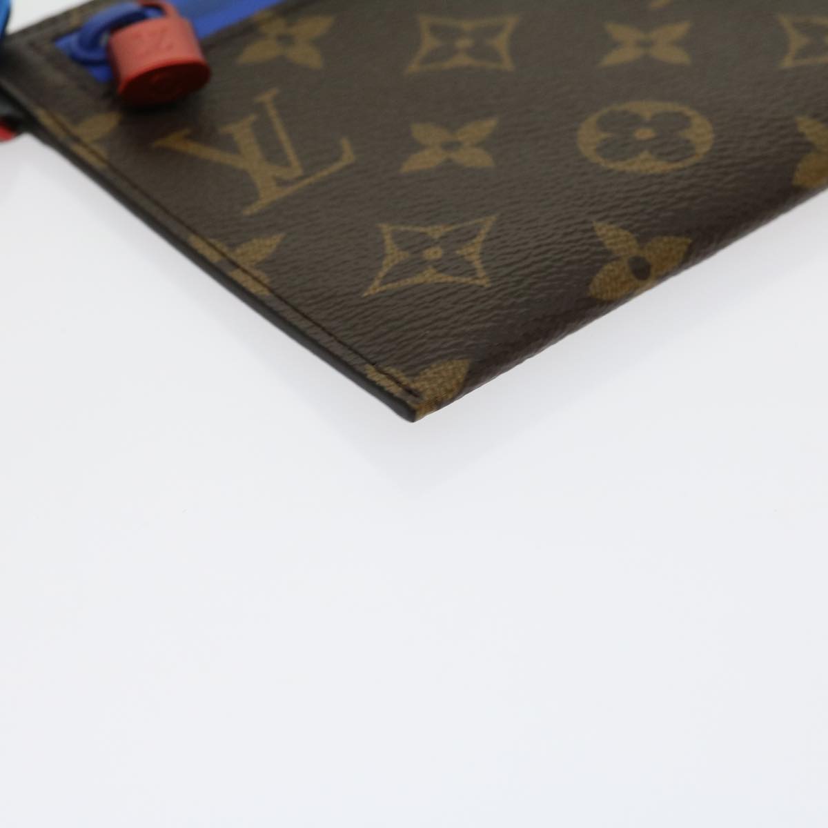 LOUIS VUITTON Monogram ribbon pouch Clutch Bag M63045 LV Auth 30605A